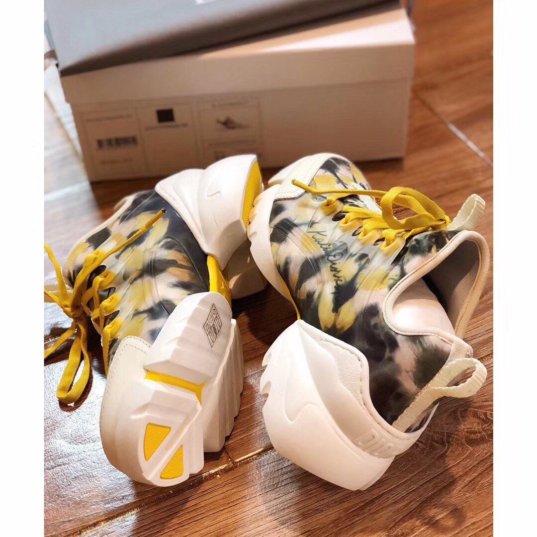 Dior D-Connect Sneakers In Jade Kaleidiorscopic Neoprene