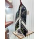 Dior Herbarium 90 Square Scarf in Black Silk Twill