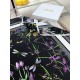 Dior Herbarium 90 Square Scarf in Black Silk Twill