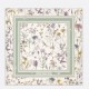 Dior Herbarium 90 Square Scarf in Green and White Silk Twill