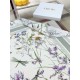 Dior Herbarium 90 Square Scarf in Green and White Silk Twill