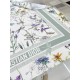 Dior Herbarium 90 Square Scarf in Green and White Silk Twill