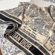 Dior Plan de Paris 90 Square Scarf in Beige Silk Twill