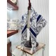 Dior Toile de Jouy Soleil 90 Square Scarf in Blue and White Silk