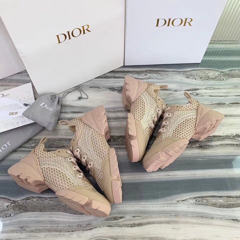 Dior D-Connect Sneakers In Nude Mesh