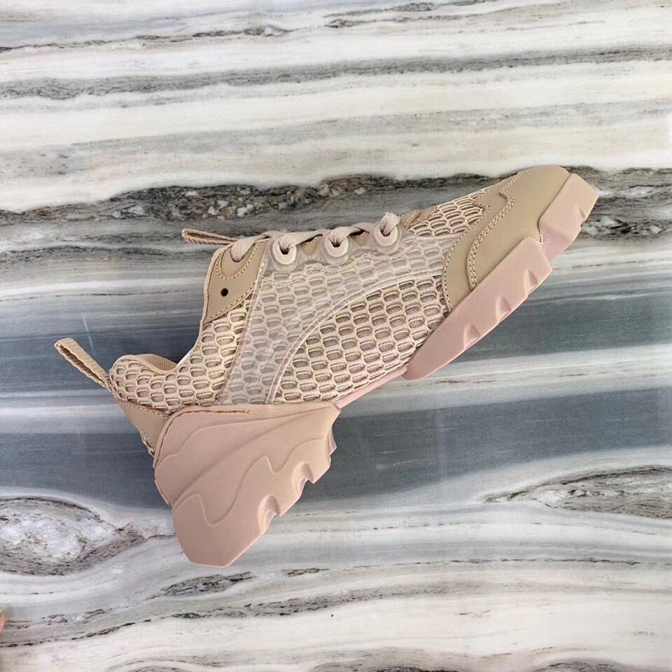 Dior D-Connect Sneakers In Nude Mesh