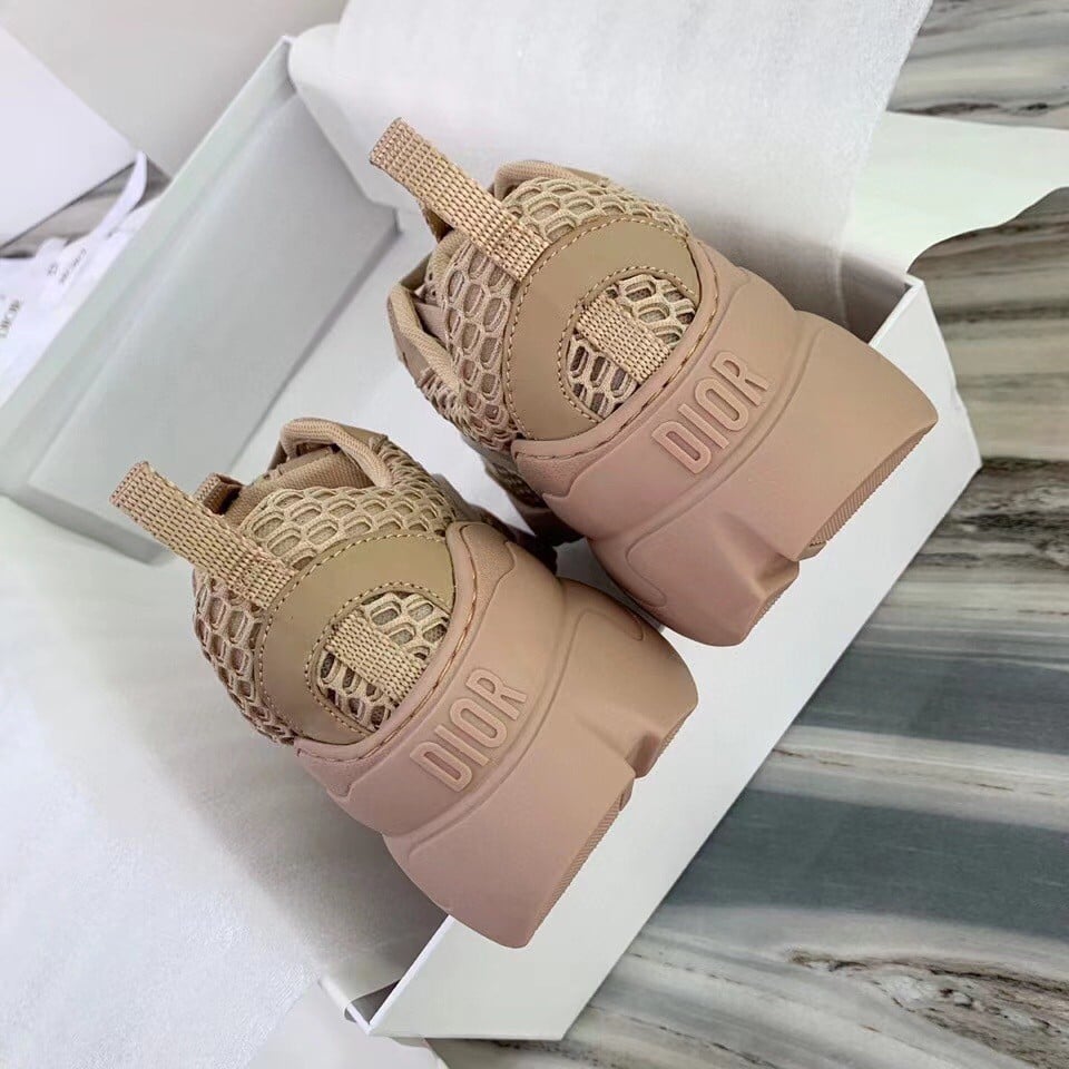 Dior D-Connect Sneakers In Nude Mesh