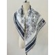 Dior Toile de Jouy Sauvage 90 Square Scarf in Grey Silk Twill