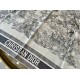 Dior Toile de Jouy Sauvage 90 Square Scarf in Grey Silk Twill