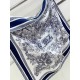 Dior Toile de Jouy Sauvage 90 Square Scarf in Blue Silk Twill