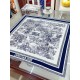 Dior Toile de Jouy Sauvage 90 Square Scarf in Blue Silk Twill