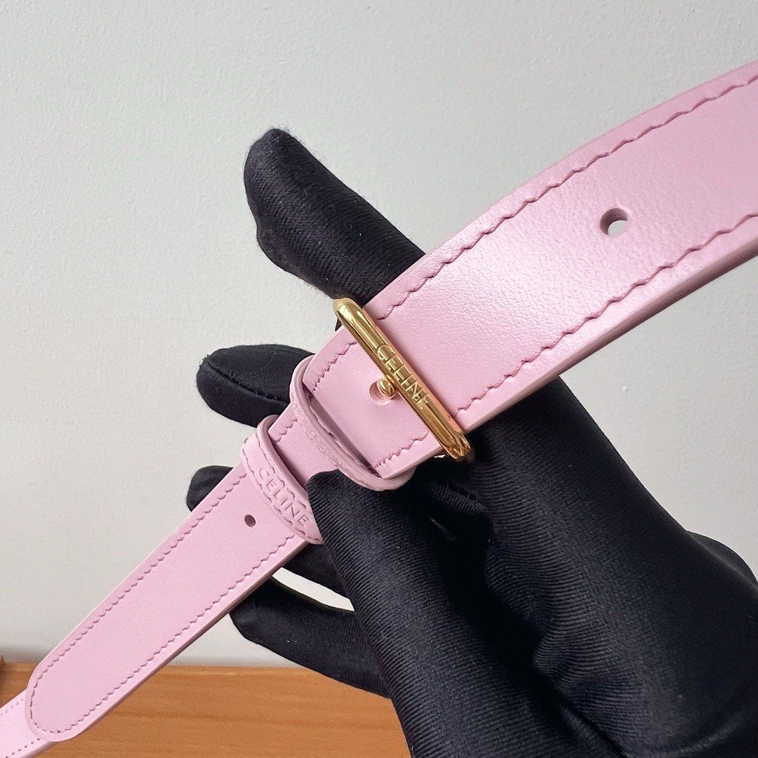 Celine Triomphe Teen Bag In Pink Leather