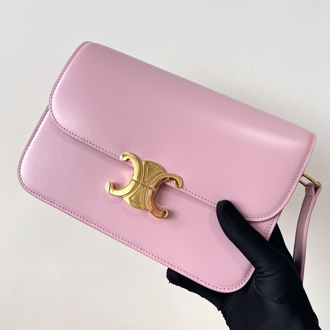 Celine Triomphe Teen Bag In Pink Leather