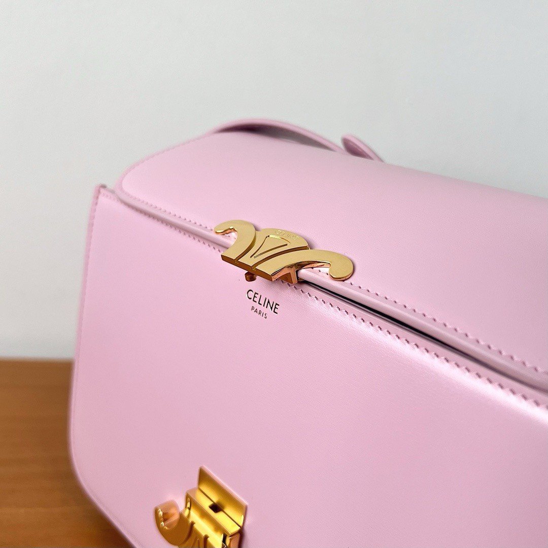 Celine Triomphe Teen Bag In Pink Leather