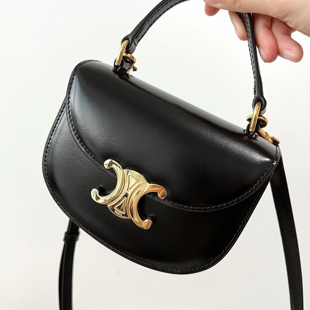 Celine Mini Besace Clea Bag in Black Calfskin