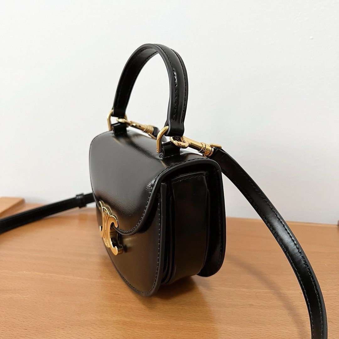 Celine Mini Besace Clea Bag in Black Calfskin