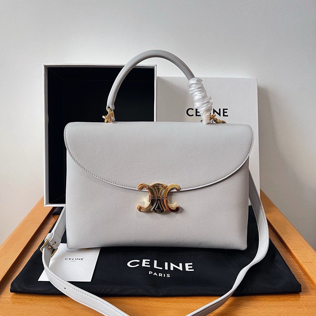 Celine Nino Medium Bag in Cloudy Grey Calfskin