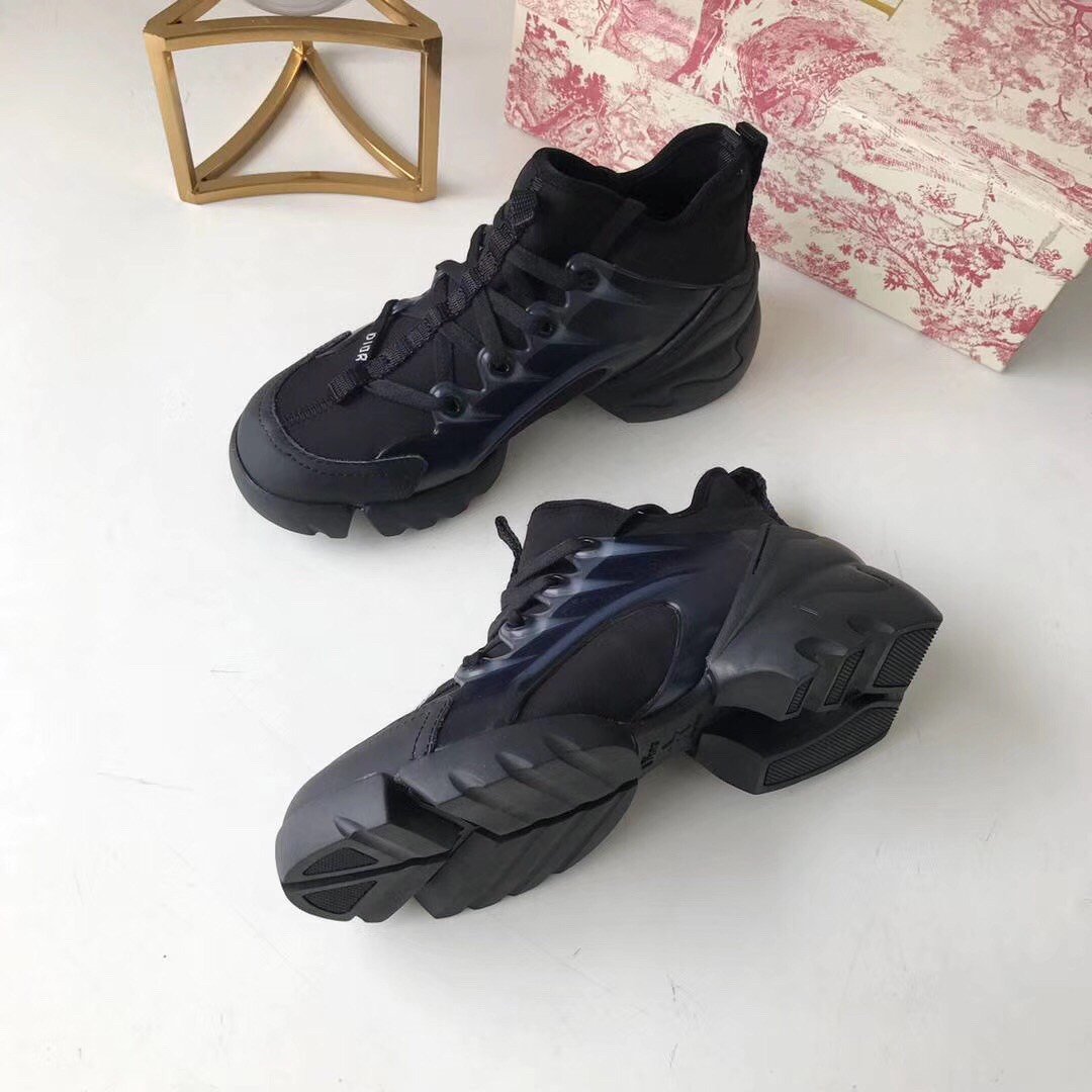 Dior D-Connect Sneakers In Black Technical Fabric