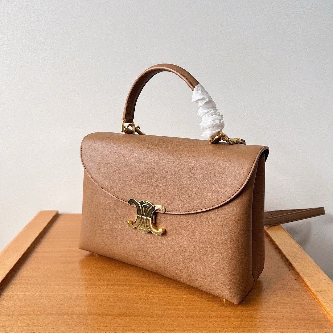 Celine Nino Medium Bag in Brown Calfskin