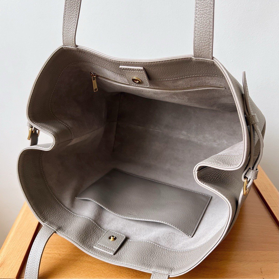 Celine Medium Cabas Anais Cuir Triomphe Bag in Grey Leather