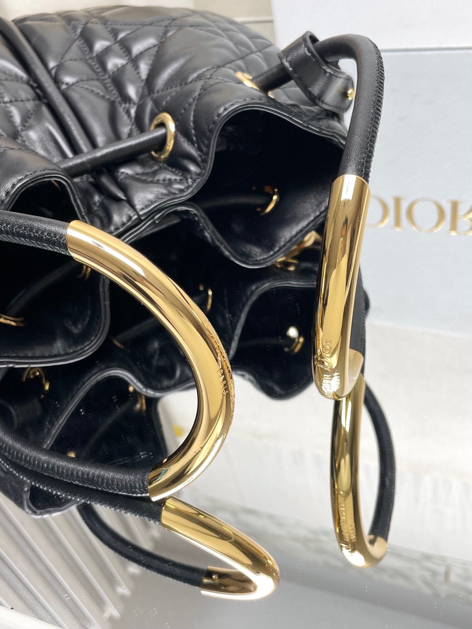 Dior Nolita Medium Bag in Black Macrocannage Lambskin