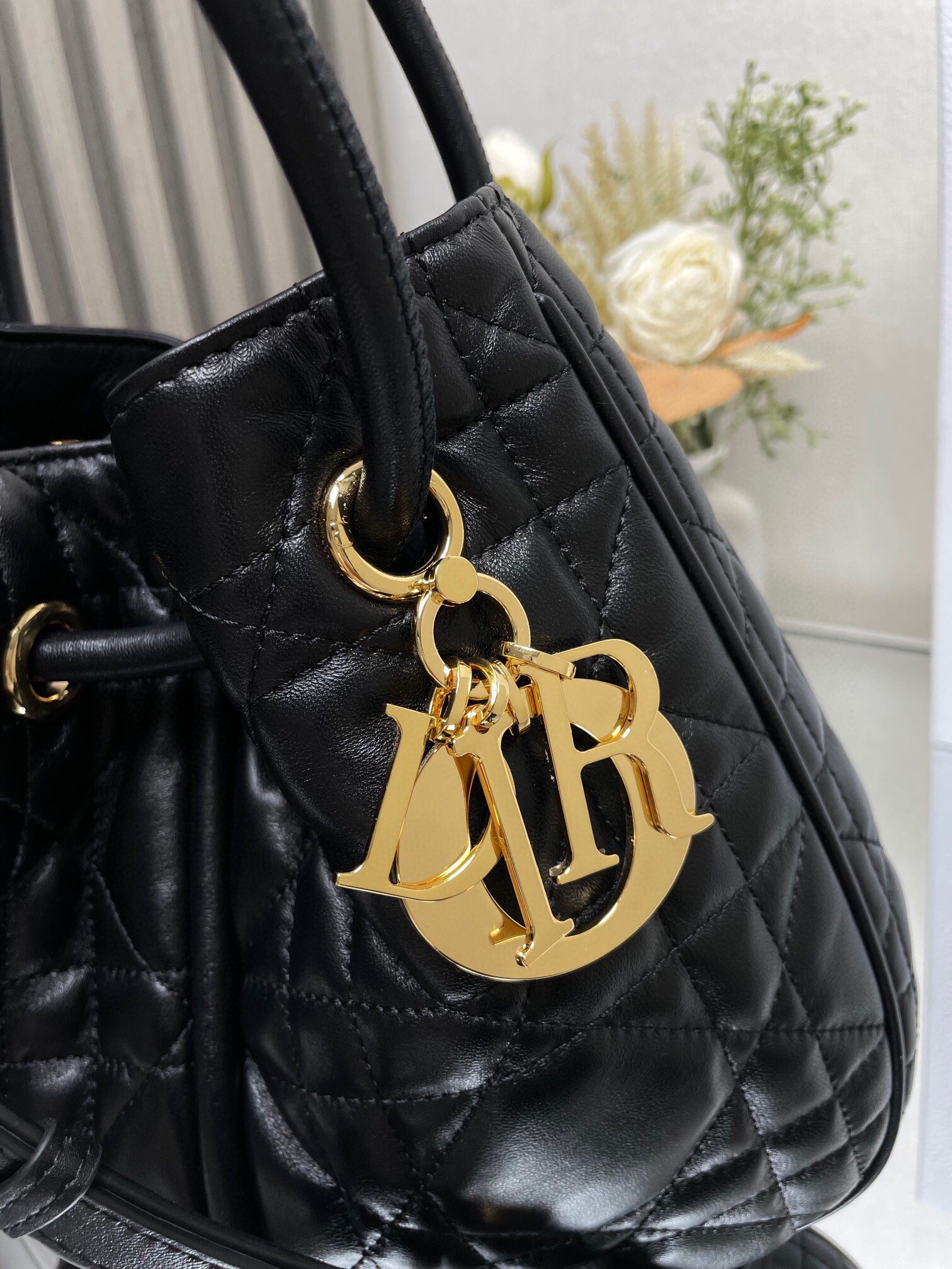 Dior Nolita Medium Bag in Black Macrocannage Lambskin