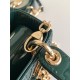 Dior Lady Dior Mini Chain Bag with Chain in Green Patent Calfskin