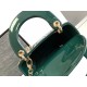 Dior Lady Dior Mini Chain Bag with Chain in Green Patent Calfskin