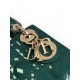 Dior Lady Dior Mini Chain Bag with Chain in Green Patent Calfskin