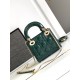 Dior Lady Dior Mini Chain Bag with Chain in Green Patent Calfskin