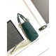 Dior Lady Dior Mini Chain Bag with Chain in Green Patent Calfskin