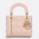 Dior Lady Dior Mini Bag with Chain in Pink Lambskin with Resin Charms