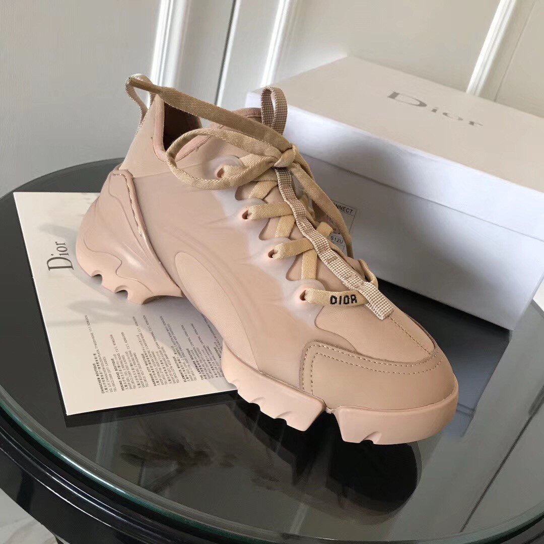 Dior D-Connect Sneakers In Nude Technical Fabric