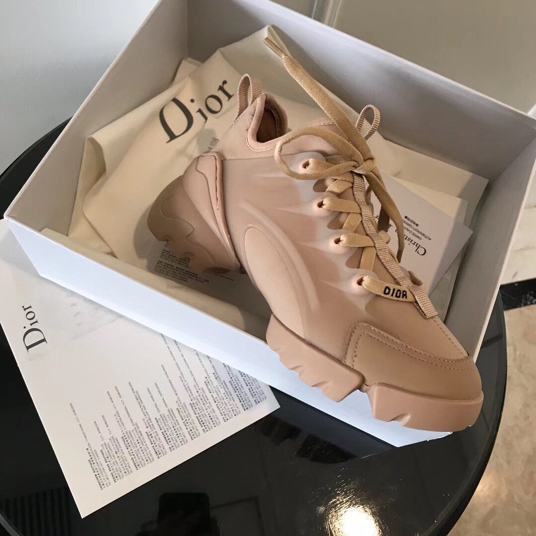 Dior D-Connect Sneakers In Nude Technical Fabric