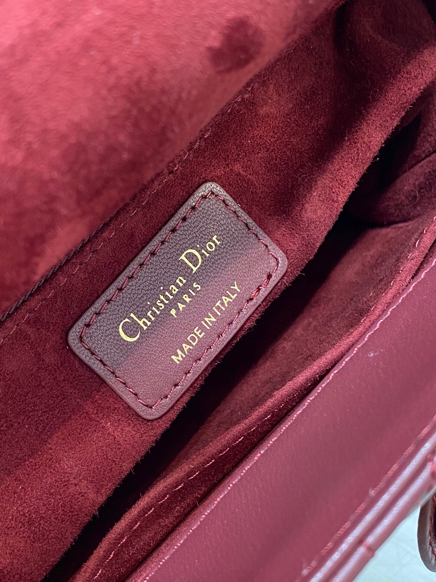 Dior Small Lady Dior My ABCDior Bag in Burgundy Lambskin