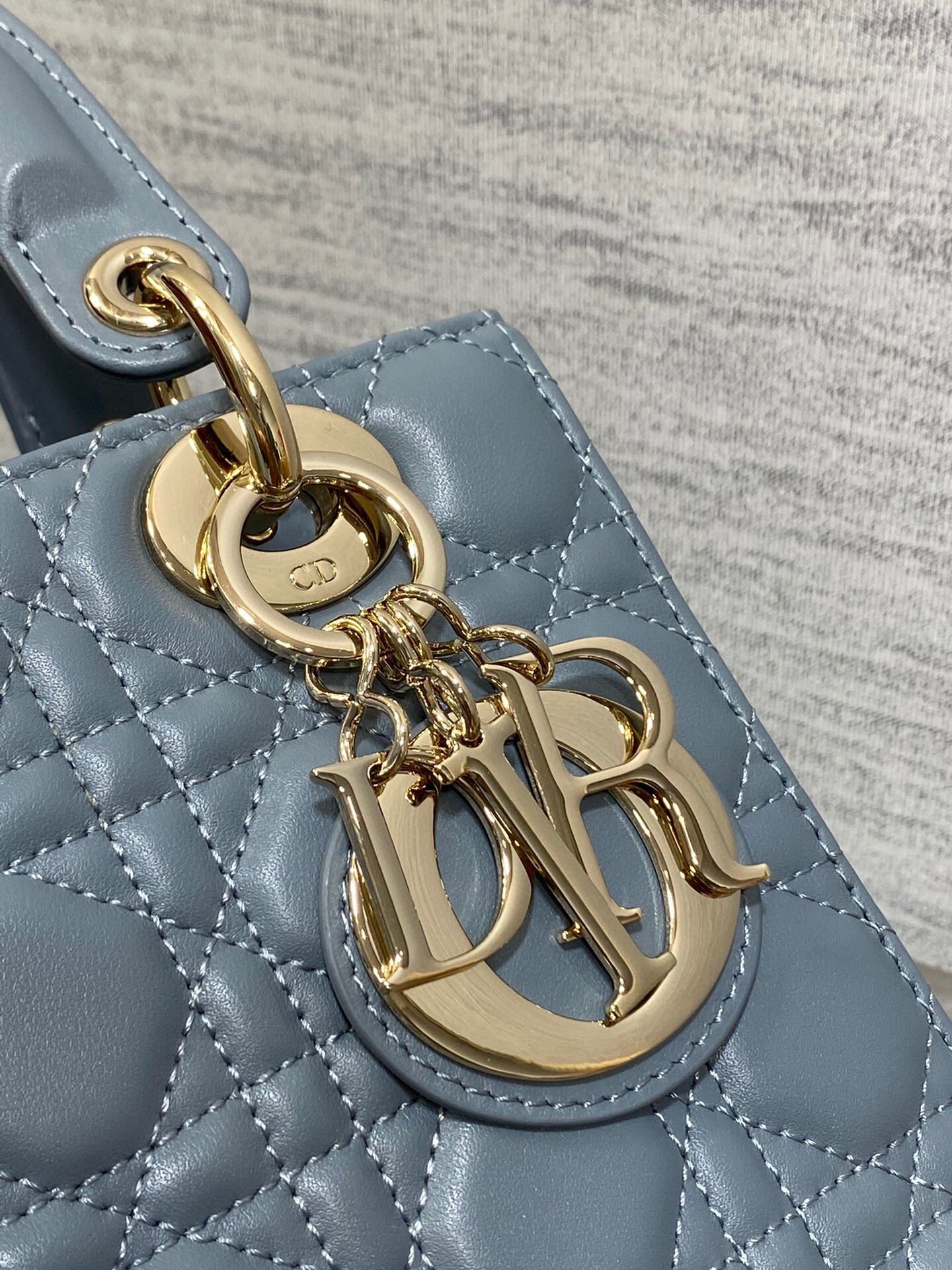 Dior Small Lady Dior My ABCDior Bag in Sky Blue Lambskin