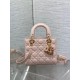 Dior Small Lady Dior Bag in Pink Lambskin with Resin Charms