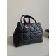 Dior Toujours Large Bag in Black Macrocannage Calfskin