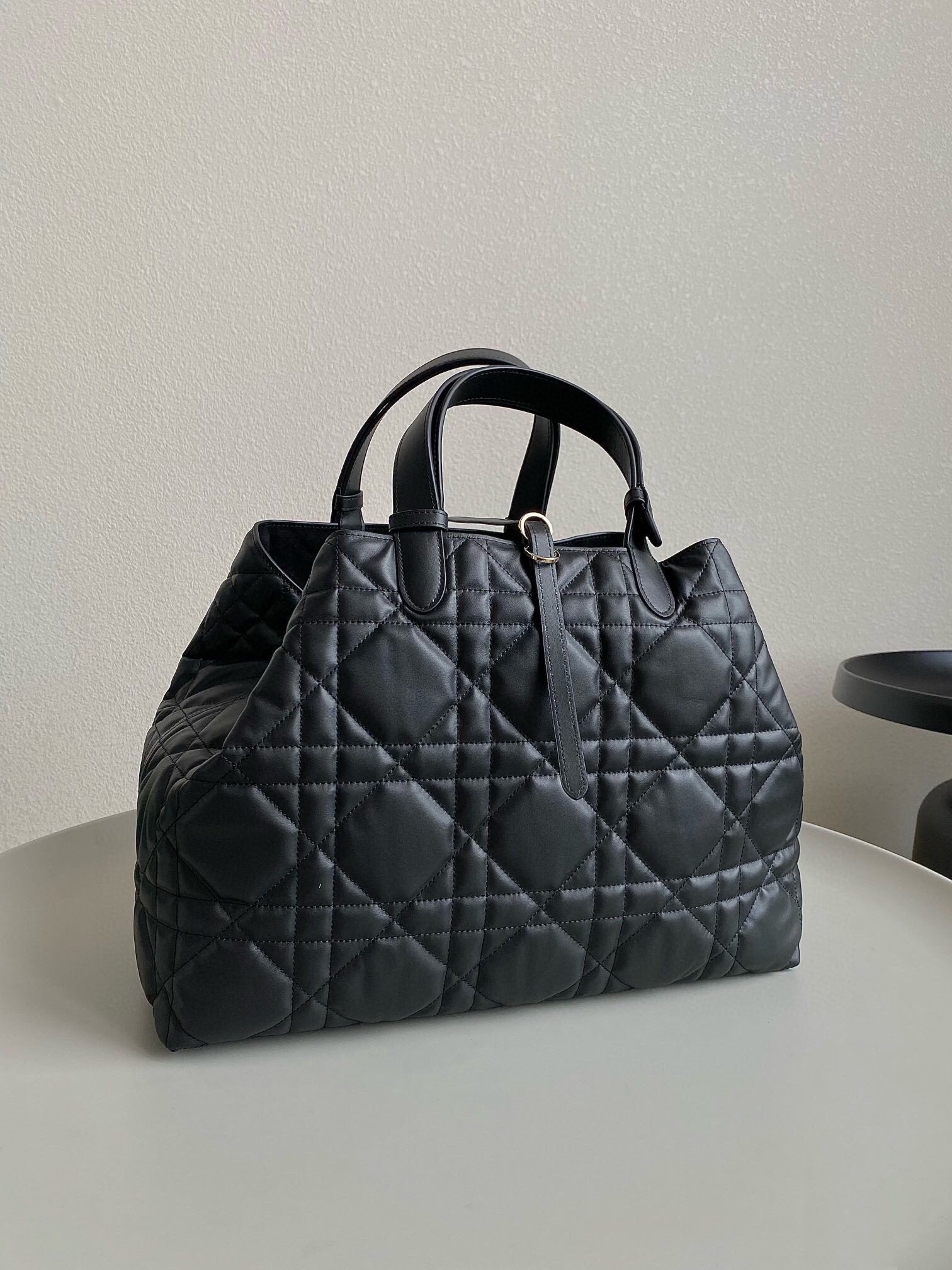 Dior Toujours Large Bag in Black Macrocannage Calfskin