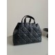 Dior Toujours Large Bag in Black Macrocannage Calfskin