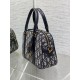 Dior D-Vibe Bowling Medium Bag in Blue Oblique Jacquard