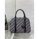 Dior D-Vibe Bowling Large Bag in Blue Oblique Jacquard