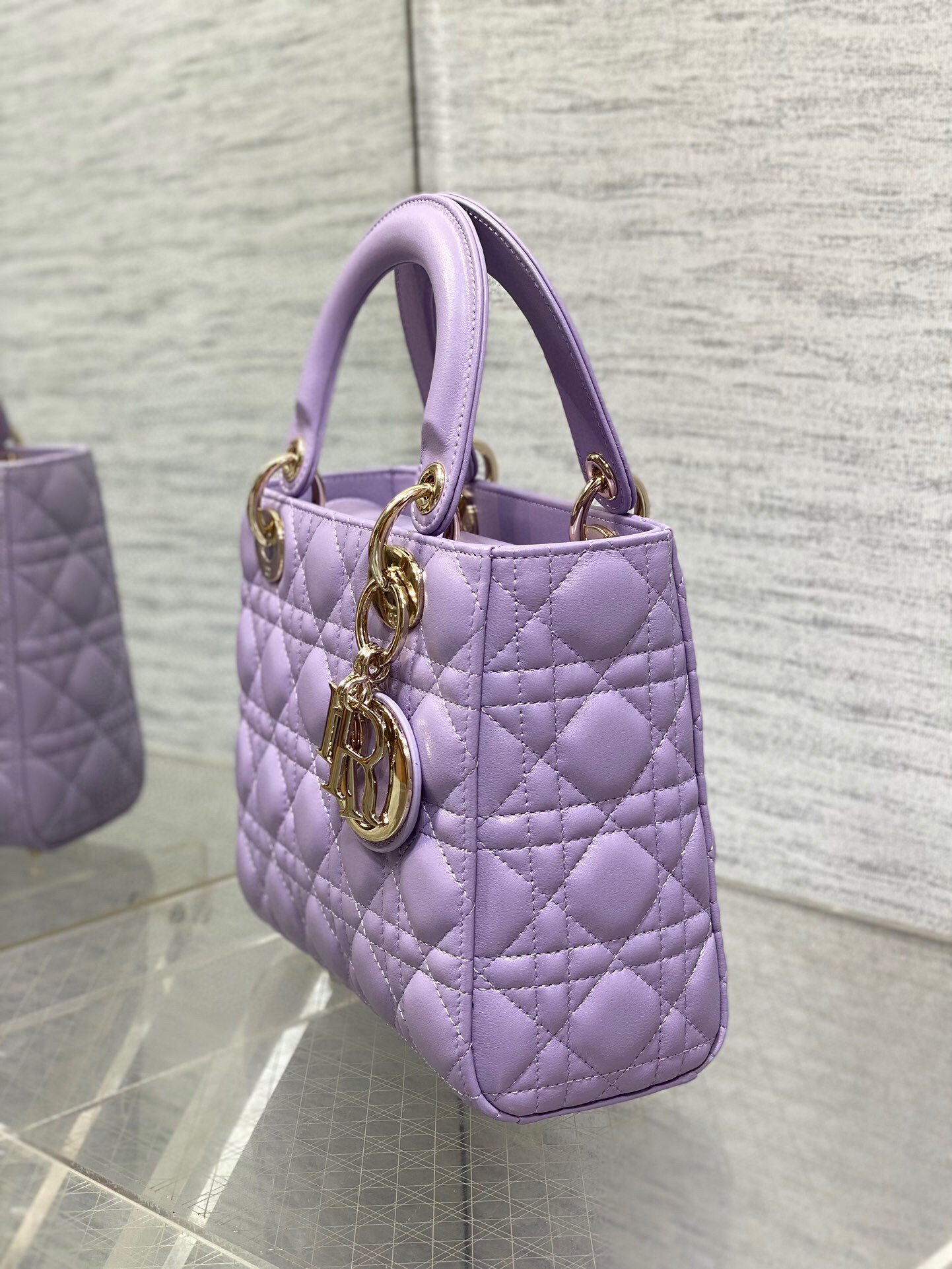 Dior Small Lady Dior My ABCDior Bag in Lilas Lambskin