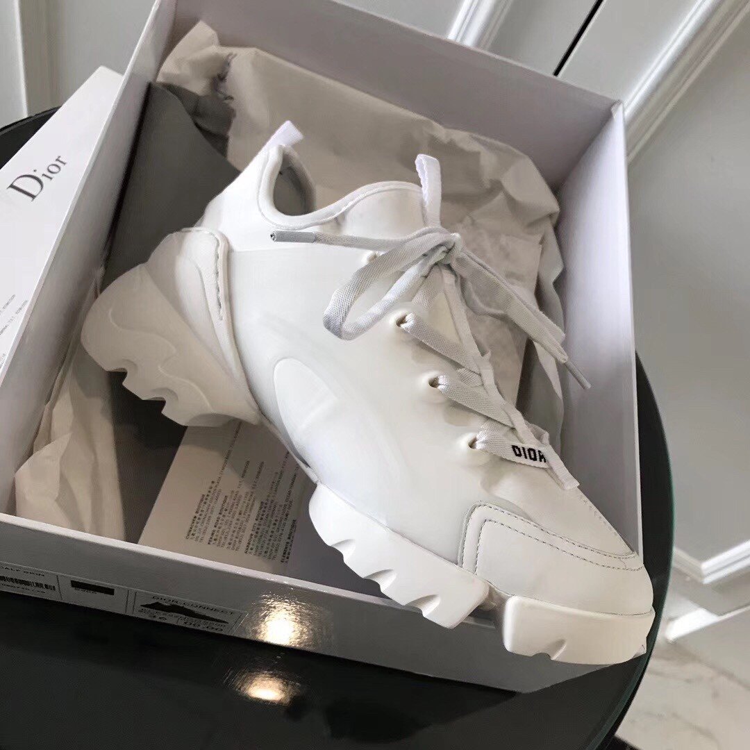 Dior D-Connect Sneakers In White Technical Fabric