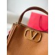 Valentino Alltime Medium Bag in Brown Grained Calfskin