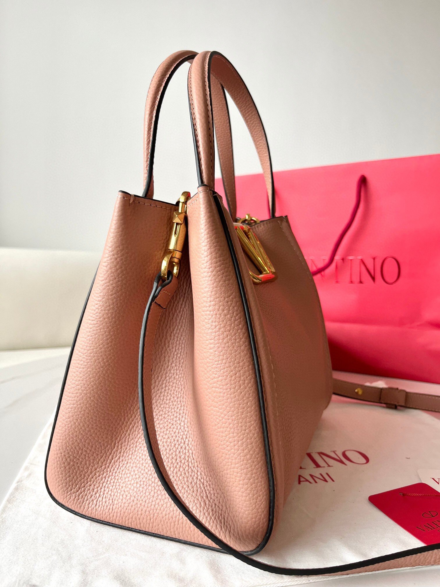 Valentino Alltime Medium Bag in Poudre Grained Calfskin