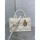 Dior Mini Book Tote Bag with Strap in White Macrocannage Calfskin