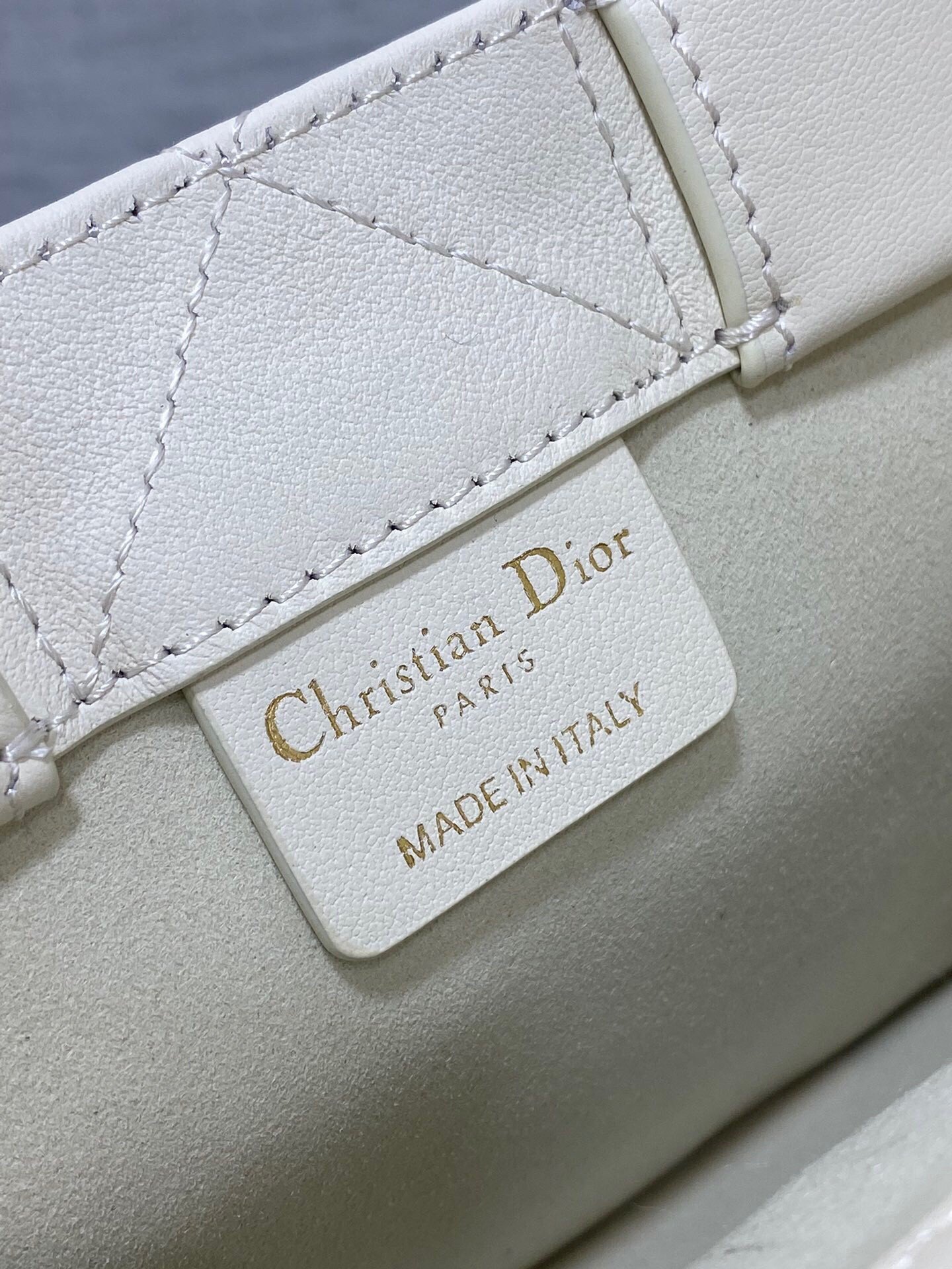 Dior Mini Book Tote Bag with Strap in White Macrocannage Calfskin