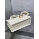 Dior Mini Book Tote Bag with Strap in White Macrocannage Calfskin