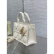 Dior Mini Book Tote Bag with Strap in White Macrocannage Calfskin